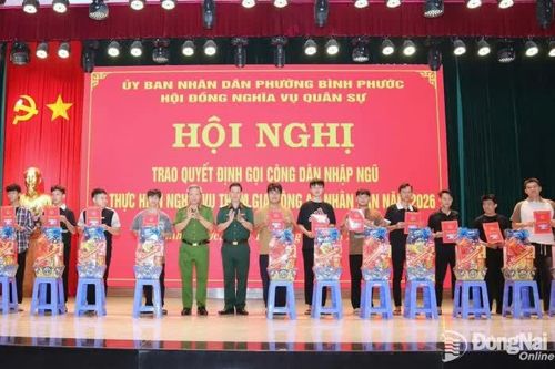 Đồng Nai hoàn thành trao lệnh cho công dân nhập ngũ năm 2026