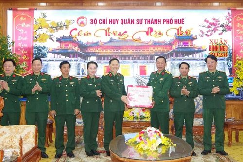 Lãnh đạo Quân đội, thành phố, các tổ chức xã hội chúc Tết các đơn vị và tặng quà gia đình khó khăn