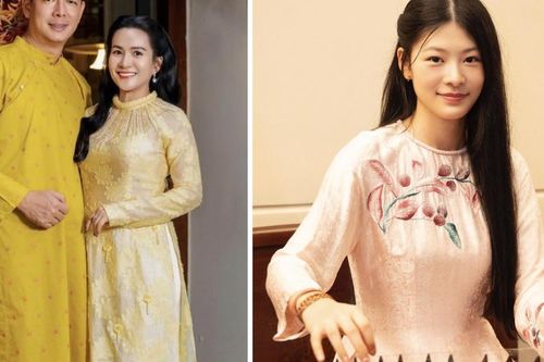 Hai ái nữ nhà Bình Minh gây chú ý khi xúng xính áo dài cùng mẹ
