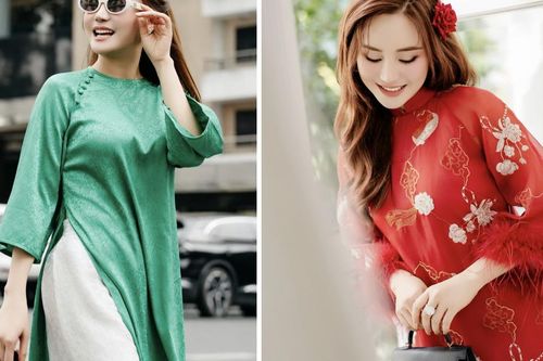Fan thích thú với cách chọn áo dài Tết là 2 gam màu đối lập của ca sĩ Vy Oanh