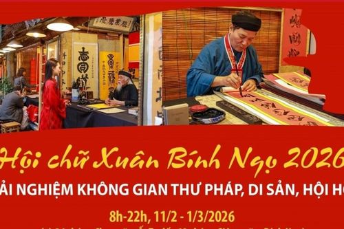 Hội chữ Xuân Bính Ngọ 2026: Sự kiện văn hóa tôn vinh truyền thống và sáng tạo