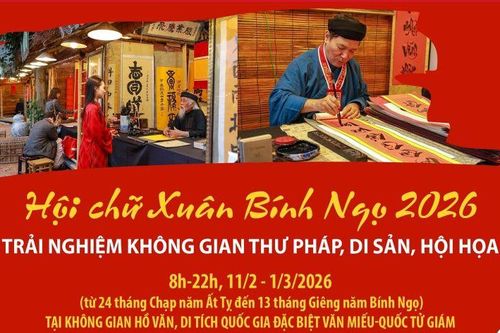 Hội chữ Xuân Bính Ngọ 2026: Trải nghiệm không gian thư pháp, di sản, hội họa