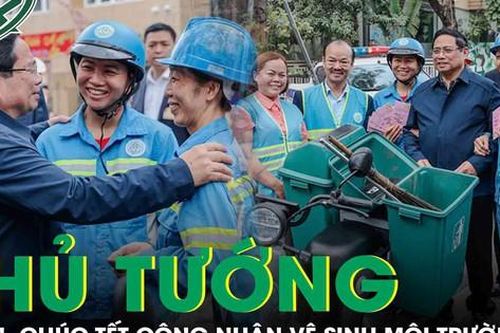 Thủ tướng Phạm Minh Chính đến tận nơi thăm hỏi, chúc Tết công nhân vệ sinh môi trường