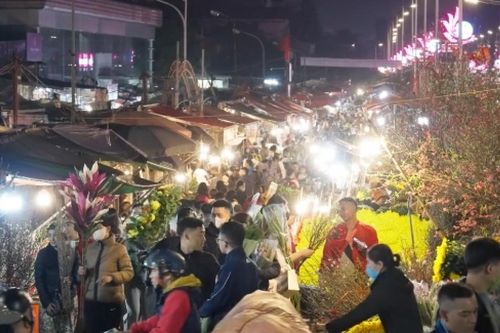 Chợ hoa Quảng Bá nhộn nhịp ngày cận Tết