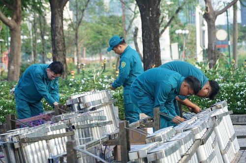 Trận địa pháo hoa tại TP HCM trước giờ khai hỏa