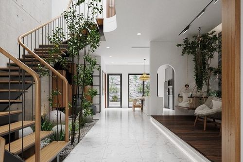 Gợi ý cách trang trí cầu thang bằng cây xanh
