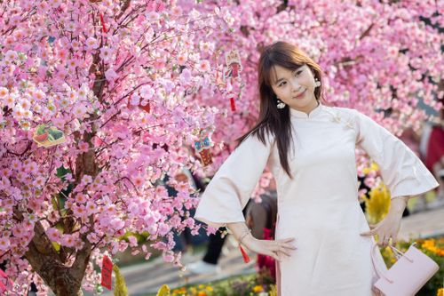 'Nàng thơ' khó khăn tìm góc chụp ảnh tại đường hoa Nguyễn Huệ