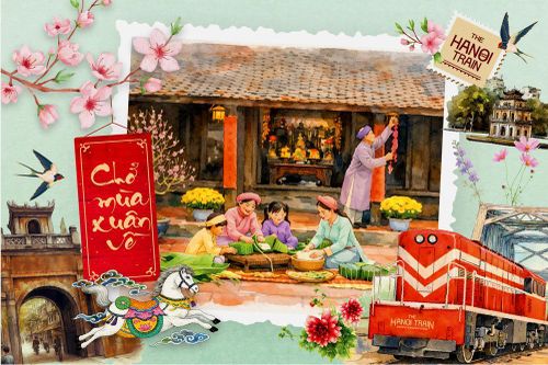 Đoàn tàu 'Chở mùa Xuân về' mở hành trình di sản Thăng Long - Kinh Bắc