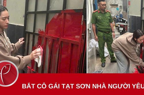 Bắt cô gái tạt sơn nhà người yêu cũ
