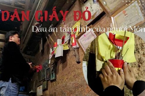 'Dán giấy đỏ' - Dấu ấn tâm linh của người Mông