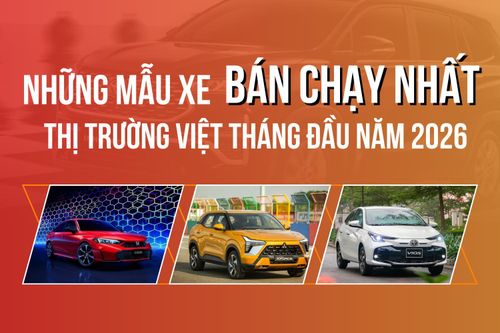 Những mẫu xe bán chạy nhất thị trường Việt Nam tháng đầu năm 2026