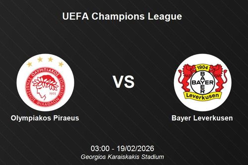 Nhận định Olympiakos Piraeus vs Bayer Leverkusen - UEFA Champions League 03h00 ngày 19/02