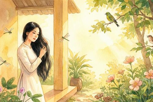 Nắng lên rồi, em ơi ra phơi tóc