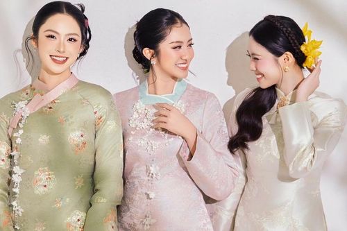 Hà Trúc Linh và 2 Á hậu diện áo dài Tết gây chú ý