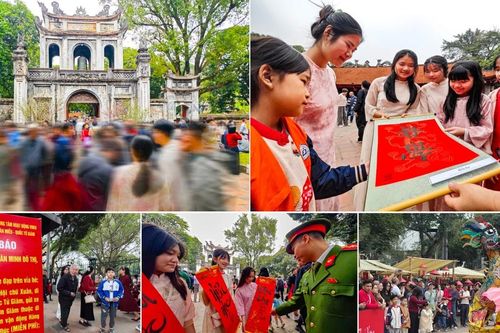 Vạn người nô nức xin chữ tại Văn Miếu ngày mùng 3 Tết Bính Ngọ: Đậm đà bản sắc, trật tự văn minh