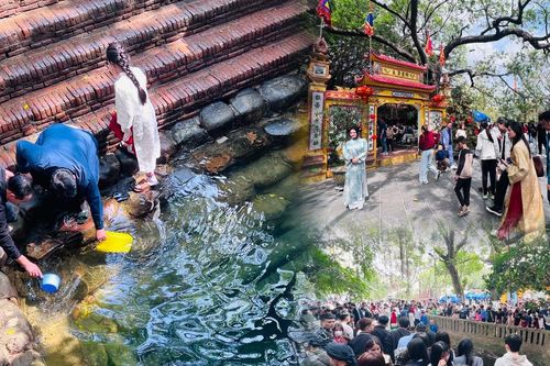 Mùng 5 Tết, người dân và du khách đổ về Giếng Ngọc ở Bắc Ninh cầu bình an, tài lộc