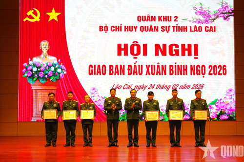 Bộ CHQS tỉnh Lào Cai giao ban đầu Xuân Bính Ngọ 2026