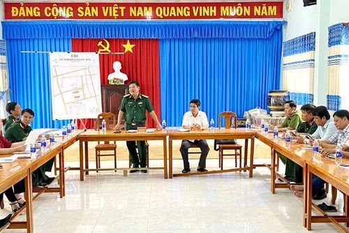 Ban Chỉ huy phòng thủ Khu vực 2 - Long Xuyên triển khai kế hoạch giao nhận quân tại xã Tri Tôn
