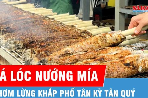 Đỏ lửa cá lóc nướng trước ngày Vía Thần Tài