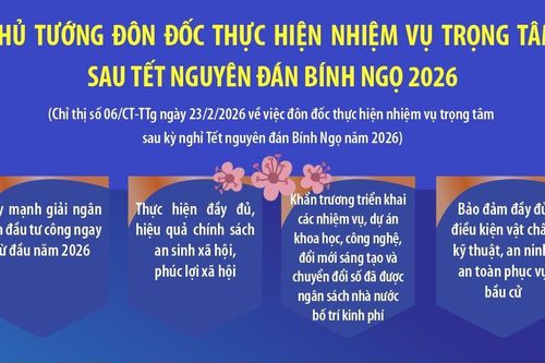 Thủ tướng Chính phủ đôn đốc thực hiện nhiệm vụ trọng tâm sau Tết