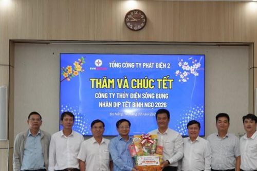 Lãnh đạo Tổng Công ty Phát điện 2 đến thăm và chúc Tết Công ty Thủy điện Sông Bung
