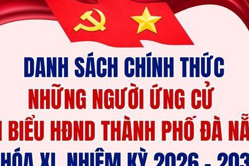 Danh sách những người ứng cử đại biểu Hội đồng nhân dân TP Đà Nẵng nhiệm kỳ 2026-2031