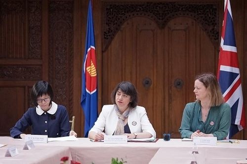 Lễ ra mắt logo kỷ niệm 5 năm thiết lập Quan hệ Đối tác Đối thoại ASEAN-Anh tại Jakarta