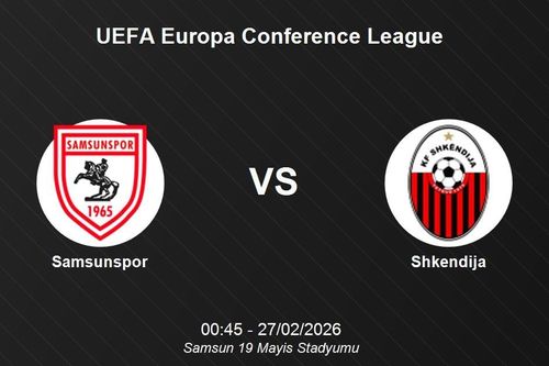 Nhận định Samsunspor vs Shkendija - UEFA Europa Conference League