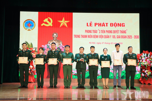 Đoàn cơ sở Bệnh viện Quân y 105 phát động Phong trào '3 tiên phong quyết thắng'