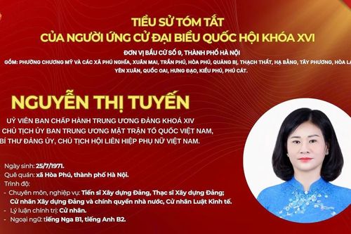 Bà Nguyễn Thị Tuyến ứng cử Đại biểu Quốc hội khóa XVI tại Đơn vị bầu cử số 9, thành phố Hà Nội