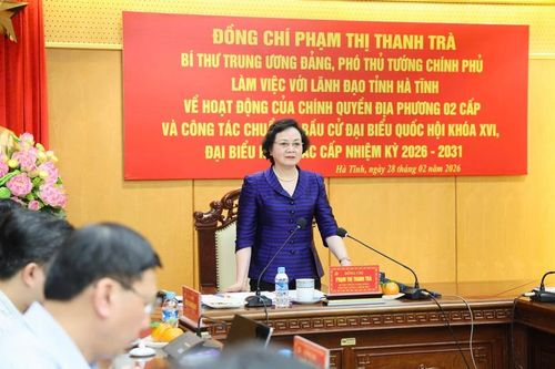 Phó Thủ tướng Phạm Thị Thanh Trà làm việc với Hà Tĩnh về vận hành chính quyền địa phương hai cấp và công tác bầu cử