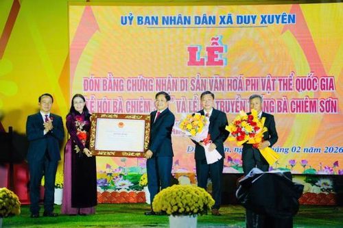 Xã Duy Xuyên tổ chức Lễ đón bằng công nhận Di sản văn hóa phi vật thể cấp quốc gia Lễ hội Bà Chiêm Sơn