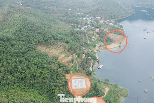 Cận cảnh công trình bạt núi, xây kè lấn chiếm hồ Hòa Bình ở Phú Thọ