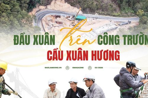 Đầu Xuân trên công trường cầu Xuân Hương
