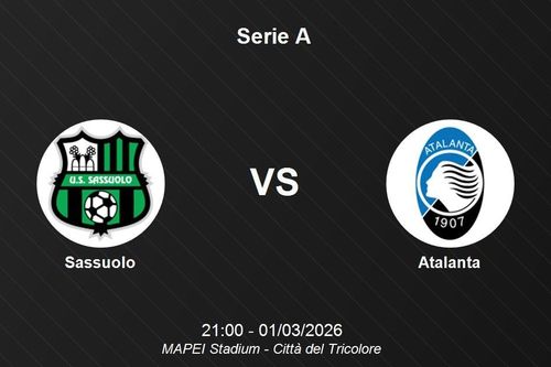 Nhận định Sassuolo vs Atalanta - Serie A: Căng thẳng cuộc đua top đầu