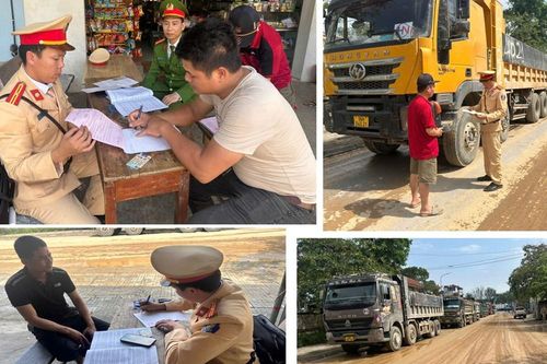 Xe chở vật liệu làm bùn đất vương vãi QL1A, 4 tài xế bị phạt 12 triệu đồng và buộc thu dọn
