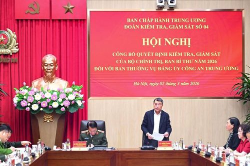 Công bố quyết định kiểm tra của Bộ Chính trị với Ban thường vụ Đảng ủy Công an Trung ương