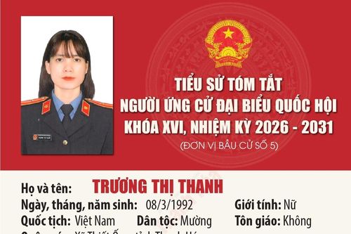 Tiểu sử ứng cử viên Đại biểu Quốc hội khóa XVI Trương Thị Thanh