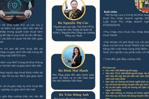VTCA mở lớp cập nhật kiến thức thuế tháng 3 hỗ trợ doanh nghiệp quyết toán thuế
