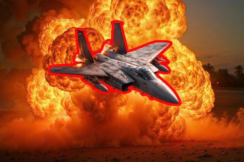 Hình ảnh tiêm kích F-15 Mỹ bốc cháy, xoay tròn trên không rơi xuống Kuwait