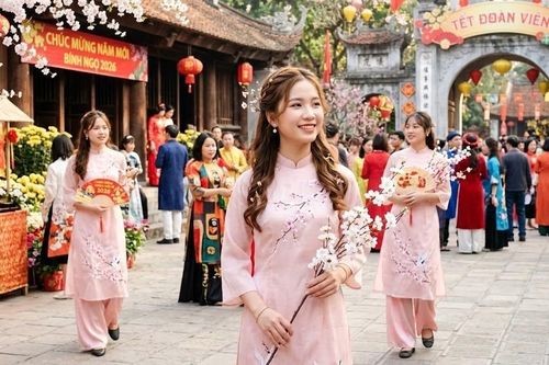 Kiểu tóc đẹp gọn gàng khi du Xuân 2026