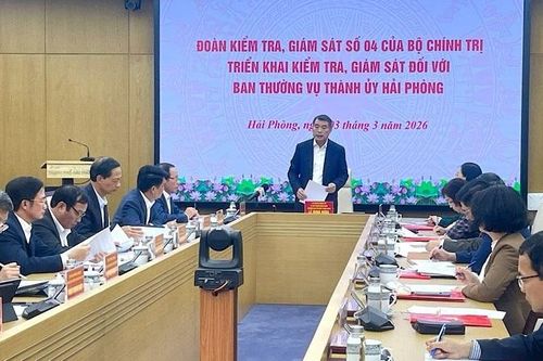 Đoàn kiểm tra, giám sát của Bộ Chính trị, Ban Bí thư làm việc tại Hải Phòng