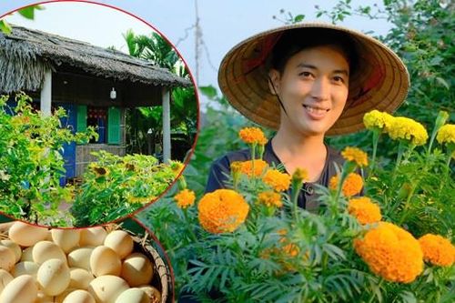 Chàng trai rời phố về quê dựng nhà lá 40m2, xây khu vườn đẹp mê mẩn