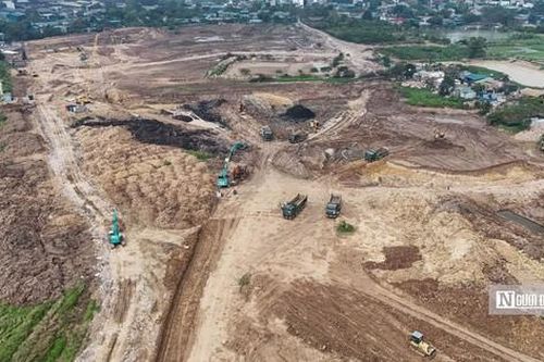 Bên trong đại công trường thi công hồ điều hòa rộng hơn 36ha ở Hà Nội