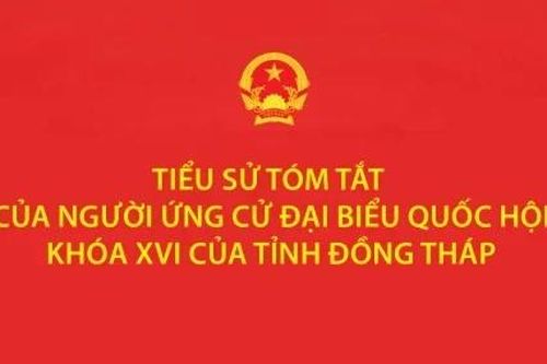 Tiểu sử tóm tắt người ứng cử Đại biểu Quốc hội khóa XVI của tỉnh Đồng Tháp