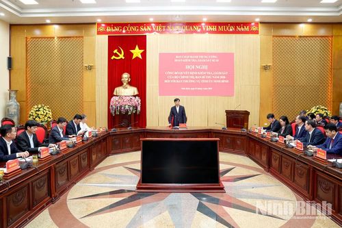 Công bố Quyết định kiểm tra, giám sát của Bộ Chính trị, Ban Bí thư đối với Ban Thường vụ Tỉnh ủy Ninh Bình