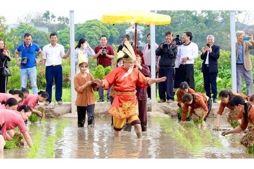 Độc đáo lễ hội tái hiện Vua Hùng dạy dân cấy lúa ở Phú Thọ