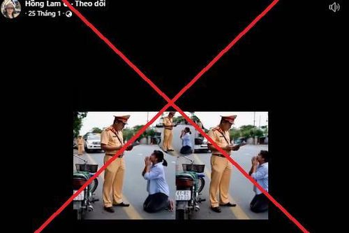 Video người phụ nữ quỳ lạy, van xin CSGT là sản phẩm của AI