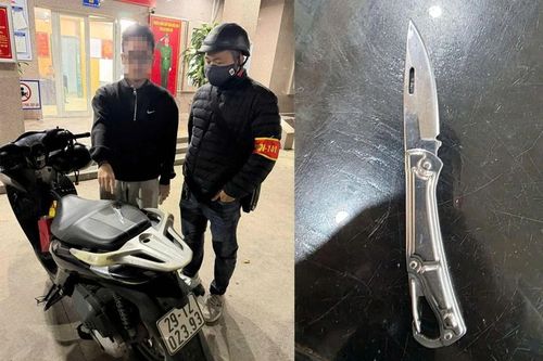 Giấu dao trong cốp xe, nam sinh đại học bị tổ công tác 141 phát hiện