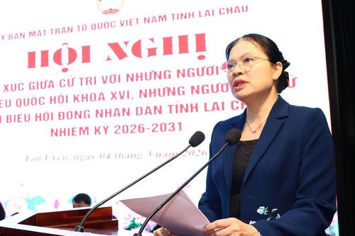 Hình ảnh Phó Chủ tịch - Tổng Thư ký Hà Thị Nga tiếp xúc cử tri, tặng quà gia đình chính sách ở xã Tân Uyên